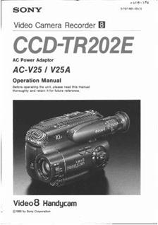 Sony CCD TR 202 E manual. Camera Instructions.